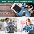 Extra Large Weekly Pill Organizer 4 Times a Day, Fullicon XXL Large Pill Box, 7 Day Medicine Organizer, Black Pill case for Vitamin/Fish Oil/Supplements