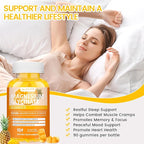 Magnesium Glycinate Gummies 1000mg, High Absorption Sugar Free Magnesium Potassium Supplement for Relaxation, Stress Relief, and Sleep Support for Adults & Kids - 90 Mango Pineapple Gummies