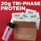 TransformHQ Meal Replacement Shake Variety Box With Pink Shaker, 7 Single-Serving Shake Packs