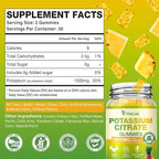 2 Pack Potassium Citrate Gummies 1500mg, Potassium Supplement Gummies for Adults Women & Men, Support Leg Cramps & Muscle Health, Sugar-Free, Pineapple Flavor, 120 Count