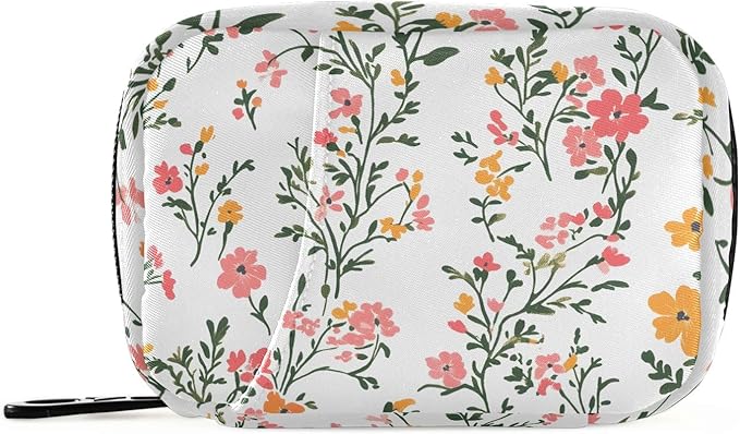 Floral Weekly Medicine Pill Organizer Travel Pill Case Box Holder Container Small for Vitamin Supplement