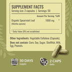 HERBAMAMA Spearmint Capsules - 1000 mg Spearmint Leaf Capsules for Digestive Support - Vegan, Non-GMO Digestive & Skin Supplement - 50-Day Supply