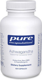 Pure Encapsulations Ashwagandha - 500 mg Ashwagandha Extract - Metabolism & Stress Support - Immune Support - GMO Free & Vegan - 120 Capsules