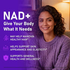 NAD Gummies with Resveratrol, Multivitamin Blend, Quercetin, Collagen and Zinc, Chewable NAD Gummy for Women, Natural Grape Flavor, Convenient Daily Chew, 60 Count