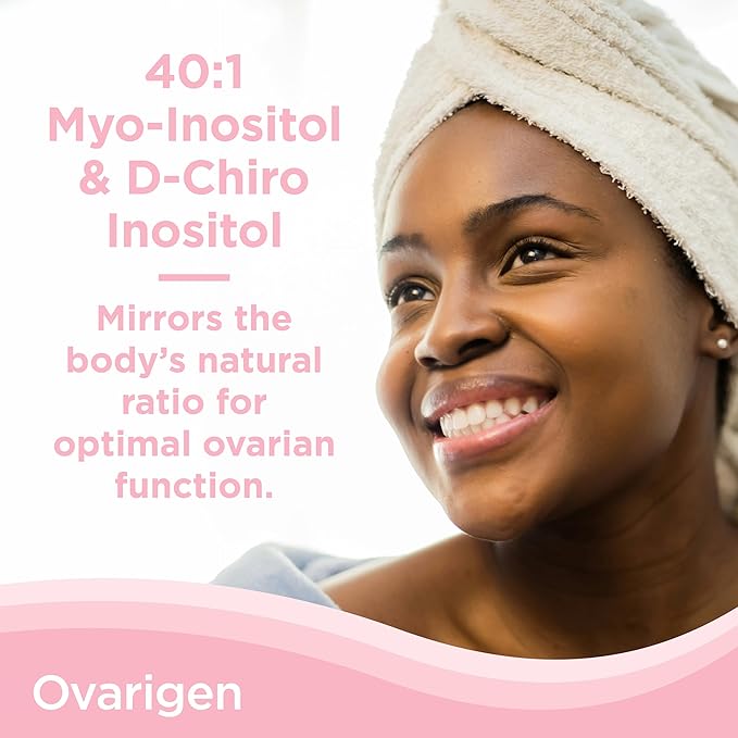 CalmCo Ovarigen Myo-Inositol & D-Chiro Inositol Supplement for Women – 40:1 Inositol Powder with Folic Acid, Fertility Supplements for PCOS, Hormone Balance and Ovarian Support (30 Servings)