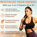 D3 K2 Vitamin 10000 IU - 240 Virgin Coconut Oil Softgels, 2 in 1 Vitamin D & K Complex Supplement Softgel - Immune Support and Calcium Absorption, Bone and Heart Health (240 Count (Pack of 2))