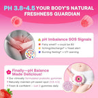 Feminine Balance Gummies for Women, Premium Ph Balance Gummies with Probiotic for Vaginal Flora Balance, Immune Support Supplement, Gluten-Free, Strawberry Flavor with Liquid Filled, 60 Count