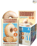 Legendary Foods Protein Donuts - 22g Protein, Glazed Vanilla, Zero Sugar Snack, Gluten Conscious, Low Carb, Keto Suitable, Diabetic and GLP-1 Diets - 8 Pack with Two Donuts per pack