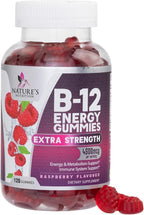 B12 Energy Gummies - 4500 mcg Vitamin B12 Per Serving - Extra Strength Chewable B12 Supplement for Energy, Metabolism & Immune Support - For Women, Men & Kids - Natural & Berry Flavored - 120 Gummies