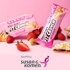 FITCRUNCH Snack Size Protein Bars, 6-Layer Baked Bar, 3g of Sugar & Soft Cake Core (18 Bars, Strawberry Strudel)