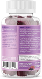 SUKU Vitamins - Mega Strength Magnesium - 177 mg of Magnesium Bisglycinate Gummies for Muscle Function - Easy to Chew - Non GMO, Gluten Sugar Free - Grape BlackBerry Flavored Gummy Vitamins (50 Count)