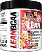 Stimulant Free Lean BCAA Powder - Evlution Nutrition BCAAs Amino Acids Powder with CLA Carnitine and 2:1:1 Branched Chain Amino Acids Supports Muscle Recovery Fat Burn and Metabolism - Fruit Punch