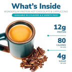 Wonderslim Protein Hot Drink, Variety Pack, Low Sugar, Low Carb, Keto Friendly & Gluten Free (7ct)