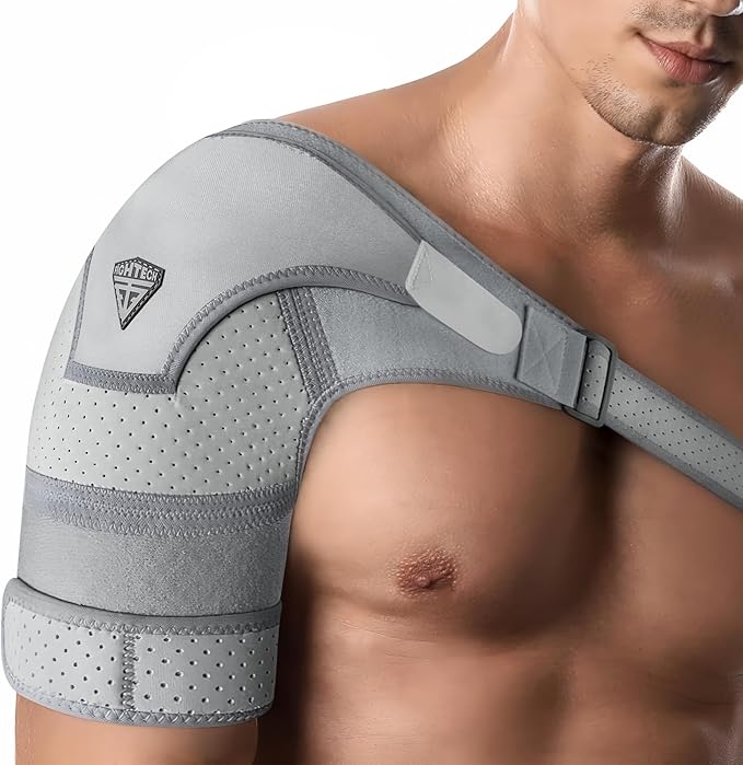 FIGHTECH Shoulder Brace for Torn Rotator Cuff for Men and Women - 2 Sizes - Support & Pain Relief (Gray, Large/X-Large)