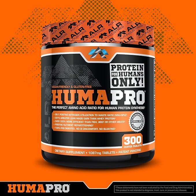 HumaPro Essential Amino Acid Formula | EAA Protein Supplement | Supports Muscle Recovery & Performance | Vegan, Gluten Free | | 300 Tablets / 60 Servings