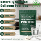 Halal Collagen Protein Powder - Pure Halal Collagen Peptides Grass Fed Organic Hydrolyzed Powder, Skin Glows | Joints Support | Gut Support, Non GMO, Sugar Free, Unflavoured, 30 Servings