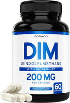 DIM Supplement for Women & Men (Diindolylmethane Estrogen Blocking Supplement, Hormonal Acne Treatment, Hormone Balance for Women) (200mg Per Serving) - Vegan, Gluten-Free, USA Made (60 Capsules)