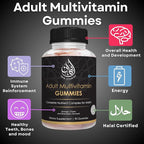Halal Complete Complex Adult Multivitamin Gummies | Natural Immune Boost for Men & Women | Vegetarian & Non-GMO | Gluten, Gelatin, Peanut & Dairy-Free Vitamin Gummy | 90 Count