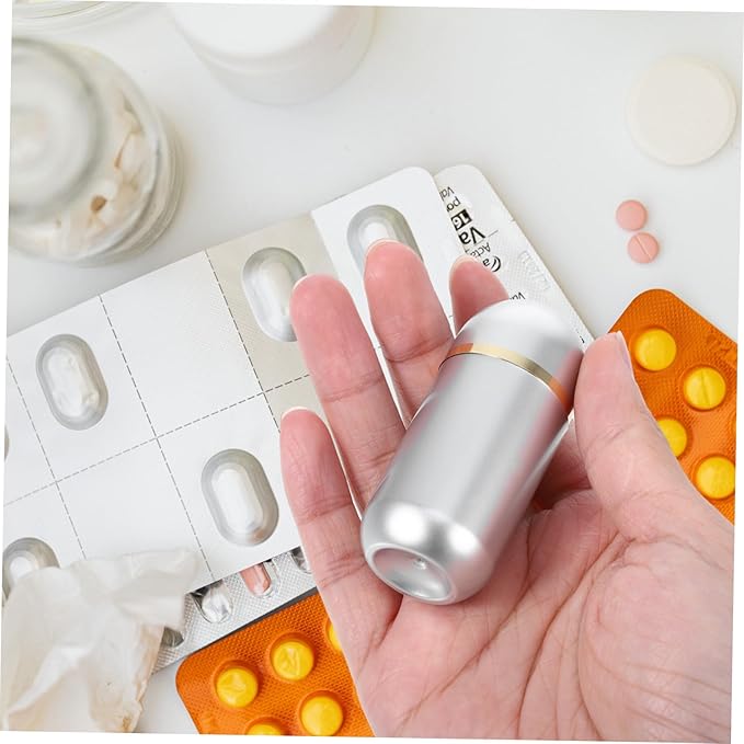 PRETYZOOM 2Pcs Small Pill Bottles Portable Medication Organizer for Travel Lightweight Medicine Container for Capsules and Powders Versatile Use for