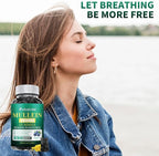 2 Packs 3000MG Organic Mullein Gummies for Lung, Mullein Leaf Extract for Lungs - Quercetin, Bromelain for Respiration，Immune and Digestive Support, 120 Count Blueberry Gummys
