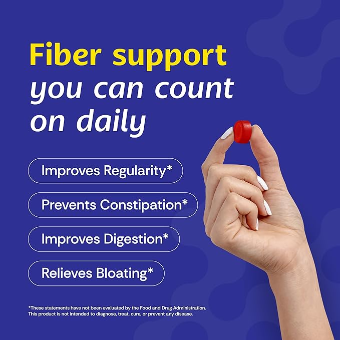 Fiber Gummies for Adults – Sugar Free Prebiotic Fiber Supplement with FOS, GLP-1 & Digestive Support – 5g Natural Fiber per Serving – Non-Stick Fruit Flavor – 60 Count – Made in USA