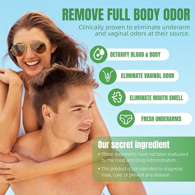 Body Deodorizing Supplement, Chlorophyll Capsules for Skin Body Odor, Fresh Breath & Gut Odor Control for Men & Women | Vegan with Parsley Leaf Green Tea, Gluten Free, 60 Capsules (3)