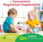 Magnesium Gummies for Kids - Magnesium Glycinate Gummies with L-Theanine, Vitamin B6, D3 for Kids & Adults Sleep, Calm, Relaxation, Brain, Bones, Muscle Relief, Sugar Free Green Apple & Kiwi 60ct