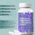 Magnesium Glycinate 275mg Melatonin 5mg L-Theanine 200mg GABA 100mg Capsules - Full Rest Nighttime Bedtime Support Supplement for Men Women - Vegan Sugar-Free Gluten-Free