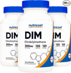 Nutricost DIM (Diindolylmethane) 300mg, 120 Capsules with BioPerine (3 Bottles)