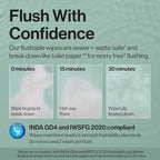 The Honest Company Flushable Wipes for Sensitive Skin, Hypoallergenic, Fragrance-Free, Tropical Leaves Design, 336 Count (4 Packs of 84)