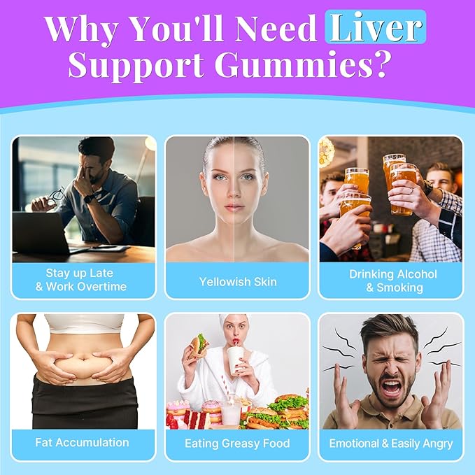 3000mg Liver Detox Repair & Cleanse Gummies | Milk Thistle 2000mg with Turmeric Dandelion Root & Artichoke for Liver Detox, Liver Support & Renew, Antioxidant, Gut, Skin - Fruit Flavor, 120 Gummies