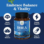 DHEA Supplement for Women & Men - DHEA 100mg per Serving Capsules for Hormone Balance - Promotes Mood Stability Healthy Brain Function & Energy - Dehydroepiandrosterone Capsules - 180 Count