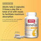 Jarrow Formulas BoneUp for Bone Density - Vitamin D3 and K2, Calcium Support, 120 Capsules, Provides Skeletal Nutrition, Up to 20 Days Supply