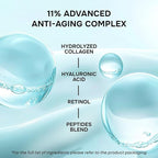 SimplyVital Collagen, Retinol & Hyaluronic Acid Serum - Anti-Aging Moisturizer for Face, Neck & Décolleté - Made in USA, Deep Moisturizing Skin Care Complex - Hydrating Facial Serum for Women, 1 fl.oz