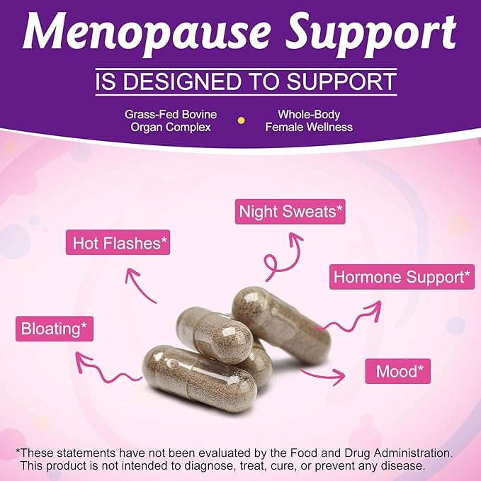 Beef Organ Supplement for Women, Natural Grass Fed Beef Liver Capsules,Supports Feminine Hormone Balance, Menstruation, Immunity, Skin, Collagen, B12, Energy & Wellness - 60 (2)