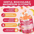 Magnesium Glycinate Gummies for Kids: Calm Magnesium Supplement for Kids & Adults with Zinc Citrate, GABA, Chamomile, Vitamin B6 & C - Sleep, Relaxation & Focus, Strawberry & Banana Flavor 60 Count