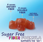 Kids Fiber Gummies – Sugar Free Prebiotic Plant-Based Fiber 4g per Serving Supplement - Improved Soluble Formula Supports Digestive Health & Regularity - Natural Berry Flavor Chewable - 60 Gummies