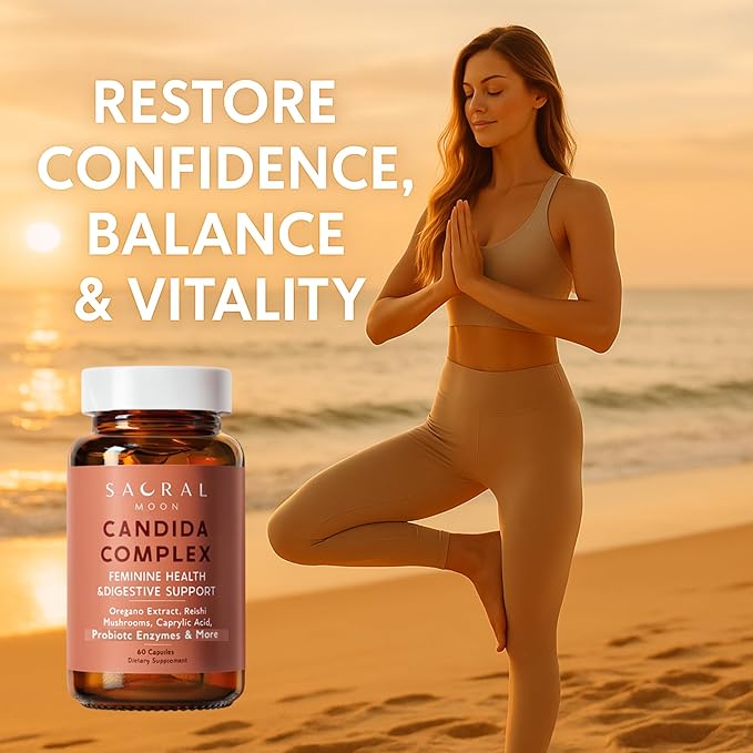 Candida Cleanse for Women – Gut & Feminine Balance with Oregano Oil, Caprylic, Probiotics, Reishi, Aloe & Black Walnut – May Help Support Digestive Comfort, Clarity, Clear Skin & Vaginal pH