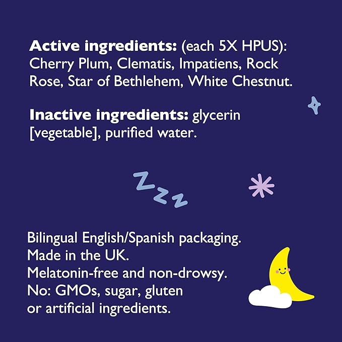 Bach RESCUE Sleep Kids Spray, Melatonin-Free, Sleep Aid for Children, Homeopathic, Flower Essences, 20mL