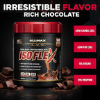 ALLMAX ISOFLEX Pure Whey Isolate Protein Powder - Gluten Free, Low Lactose, Sugar-Free - High-Protein, Clean, Keto-Friendly for Pre Post Workout Supplement for Women and Men | Chocolate, 1lb