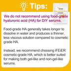 iFEiER Hyaluronic Acid Powder | Low Molecular Weight Food Grade Hyaluronic Acid | 50g(1.76oz) Sodium Hyaluronate Powder | HMW LMW HA | Skin Hydration and Joint Lubrication Supplements