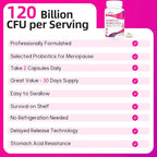 Negima Menopause Supplements for Women, 120 Billion CFUs Probiotics for Women, 13-in-1 Herbs & Botanicals Complex, for Menopause - 60 Caps