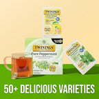 Twinings Superblends Probiotics+ Peppermint & Fennel Herbal Tea, 250 Million CFUs per Cup, 18 Tea Bags (Pack of 2), Naturally Caffeine-Free, Enjoy Hot or Iced