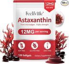 VOFANK Astaxanthin 12mg, Premium Astaxanthin Supplements with Antioxidant Activity, Supports Eye, Joint, Immune, Skin Health, Internal Circulation, Non-GMO & No Gluten 120 Softgels