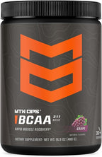 MTN OPS BCAA Powder 2:1:1 Amino Acids Supplement Powder for Rapid Muscle Recovery & Repair with Zero Sugar & Gluten Free - 30 Servings, Grape