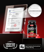 Instant Boost Creatine Monohydrate Gummies, Complex Creatine with Real 5000mg Creatine, L-Taurine, B12, Mg & K, Pre-Workout Creatine for Women & Men to Support Energy, Muscle, Recovery, 0 Sugar, Vegan
