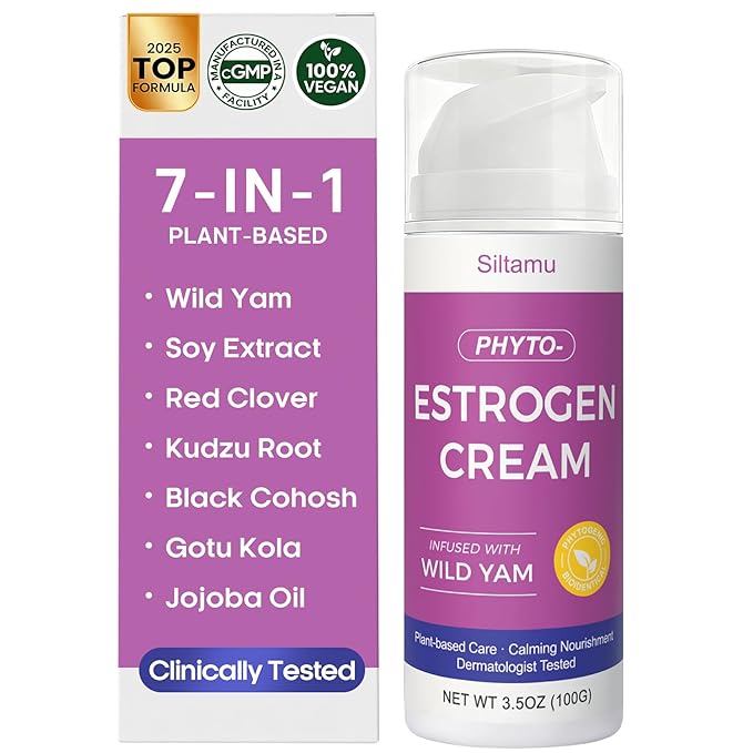 Estrogen Cream for Women Menopause Support – Phytoestrogen Moisturizer with Pueraria Mirifica, Soy Isoflavones & Shea Butter – Hydrating & Firming Skin Care, Dry Skin Relief 3.5 oz