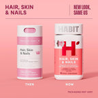 Habit Hair, Skin & Nails Supplement 2 Pack (120 Capsules) - New Look, Supports Skin Hydration, Hair & Nail Strength, Biotin 2000mcg, Vitamin A & C, Hyaluronic Acid, Rosehip, Vegan, Non-GMO