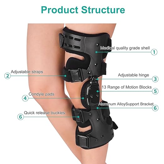 Unloader Knee Brace - Lightweight, Low Profile OA Knee Brace for Arthritis Pain Knee Joint Pain and Support - Premium Knee Support for Medial and Lateral Knee Pain Black(Left Leg)