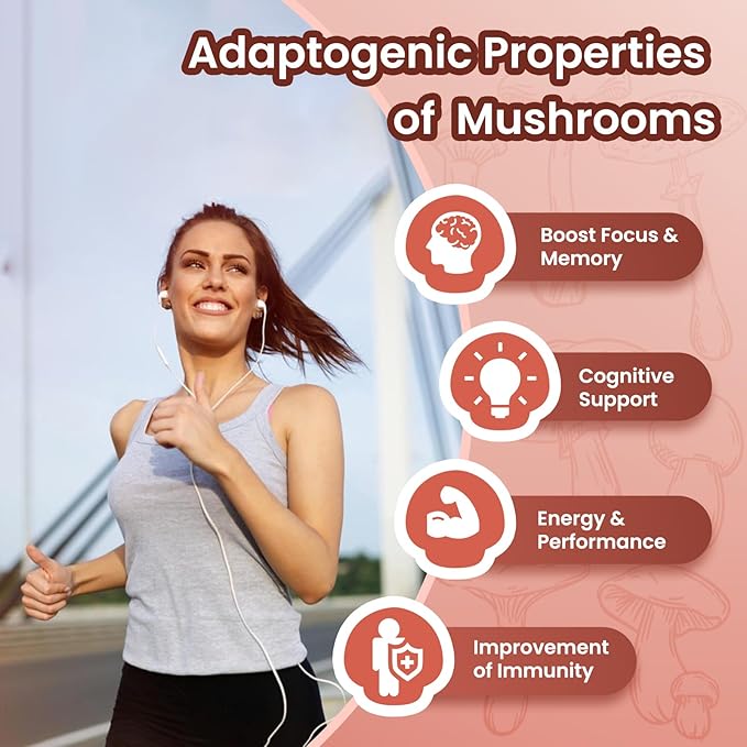 Lions Mane Mushroom Gummies for Adults, 4000mg Mushroom Extract & 250mg Ashwagandha, Cognitive Support, Mood, Brain Health & Memory, Energy, Reishi, Cordyceps, Turkey Tail, Chaga, Vegan, 120 Count